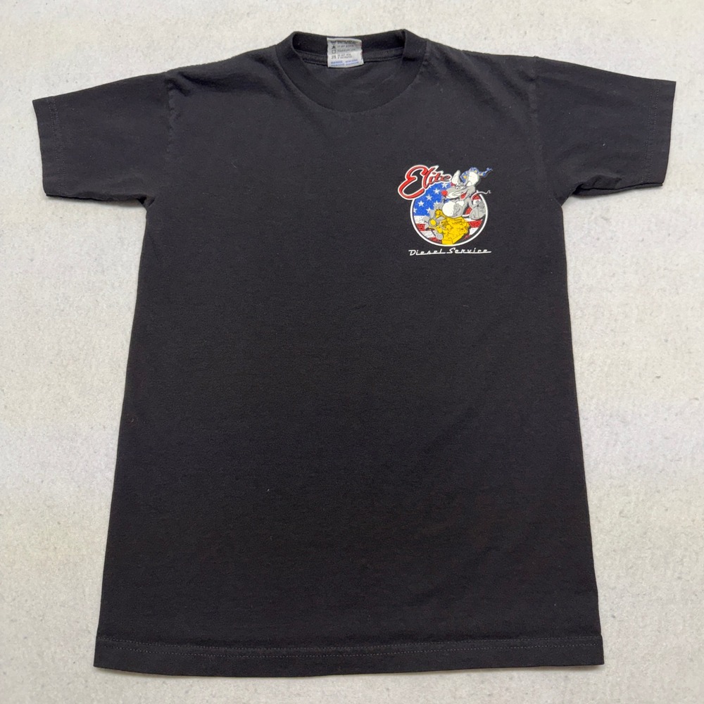 Vintage Bayside Elite Diesel Service Rat The Wizard Trucking T-Shirt Black Small - Picture 3 of 8
